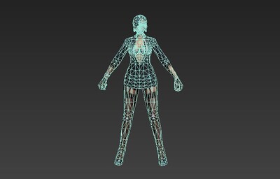 cs online角色之崔智云 (带骨骼绑定)模型-女人模型库-3ds max(.