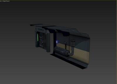 卡通手绘 隧道 科幻大门 机械大门 实验室大门 机械场景部件 太空机械