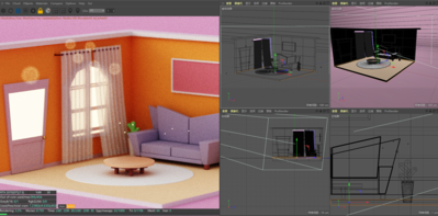 可爱的卡通客厅模型-现代场景模型库-Cinema 4D(.c4d)模型下载-cg模型网
