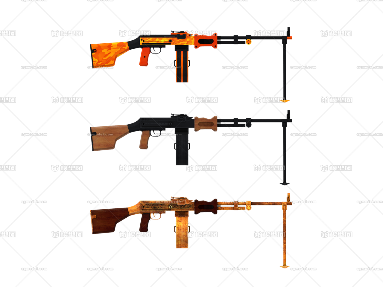 RPD机关枪 机枪 连发枪 自动机枪 武器 枪械 枪支 军模型-枪械模型模型库-3ds Max(.max)模型下载-cg模型网