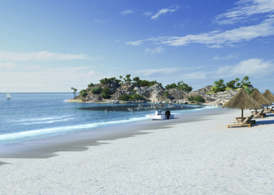 沙滩,海景,山石_xx954692441作品_场景自然场景_cg模型网