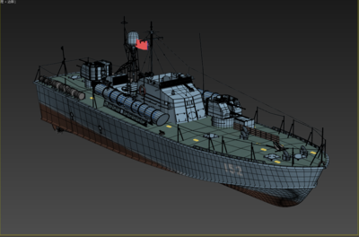 中國海軍6602型魚雷快艇(北約代號:p6)模型-軍艦模型庫-3ds max(.