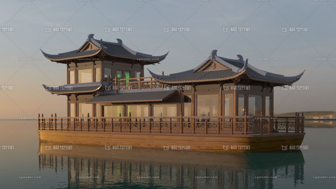 仿古船之大画舫_船长豆豆作品_船艇古代船/仿古船_cg模型网