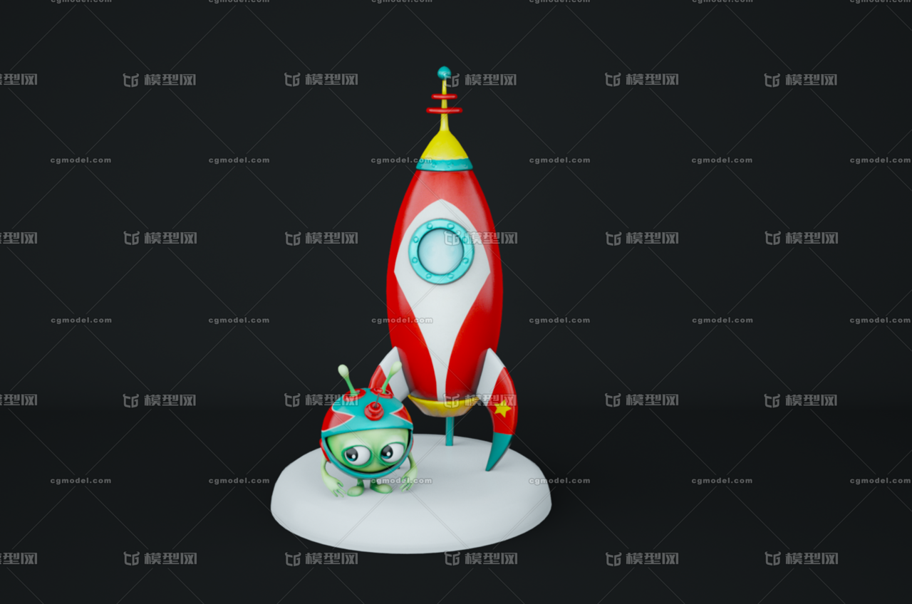 Lowpoly火箭与外星人卡通宇宙外星异形卡通低面q版 Cg模型网 Cgmodel 三维设计师交流互动平台 专注多品类3d模型下载 原创作品分享 软件学习