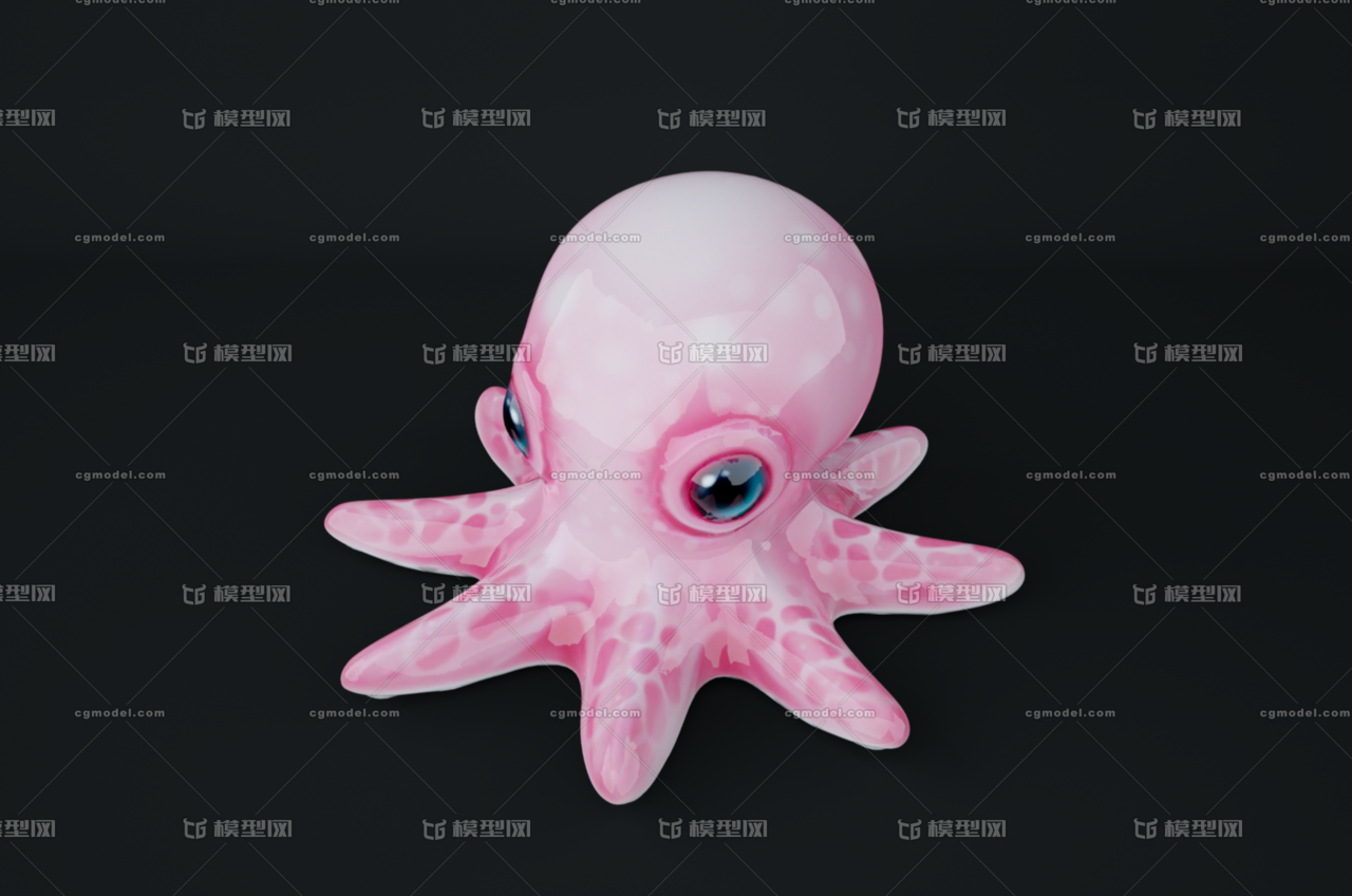 带绑定无ik Q版章鱼八爪鱼可爱低面lowpoly 手绘海洋生物 Cg模型网 Cgmodel 三维设计师交流互动平台 专注多品类3d模型下载 原创作品分享 软件学习