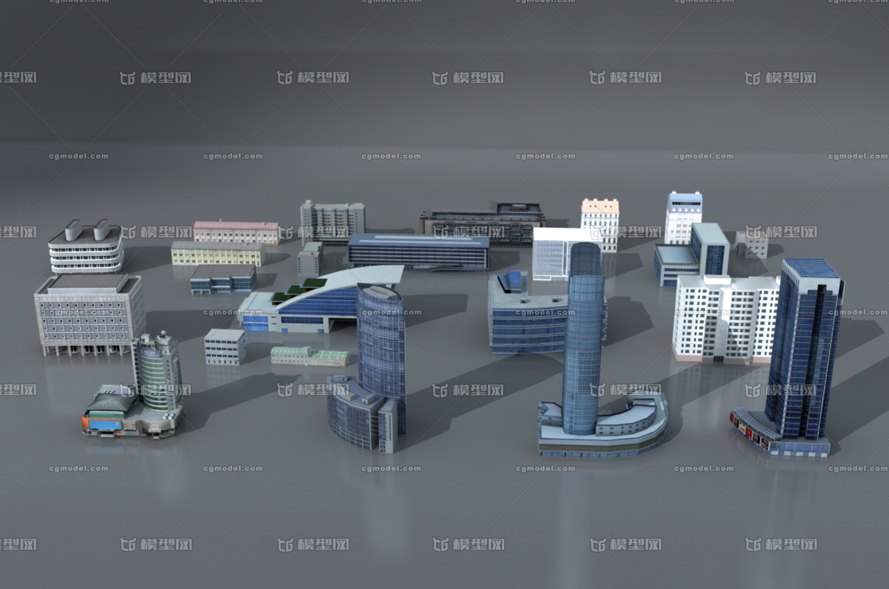 低模城市建筑 数字城市_布布喏作品_建筑公共设施_cg模型网