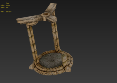 手绘低模 传送门 水池 喷水池 简模 传送法阵 传送点 回城点 出生点