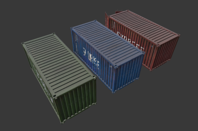 高质量次时代4k贴图集装箱 港口码头集装箱 货物