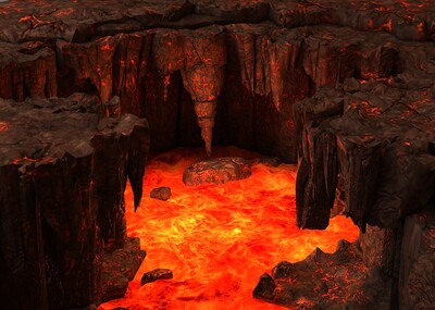 火山坑,地狱岩浆,火山喷发,火海,自然奇观,地狱,火山口,地面开裂,溶岩