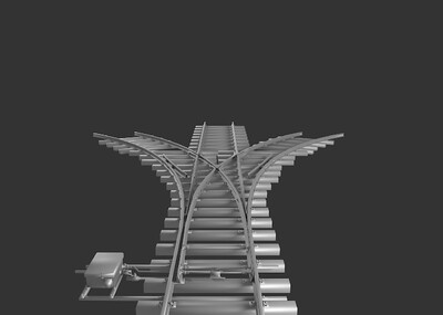 常见的高铁铁路道岔,铁轨道岔模型