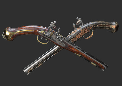 pbr次世代 燧发枪 西洋火枪 滑膛枪 手炮 火器 火铳 写实简模 枪械