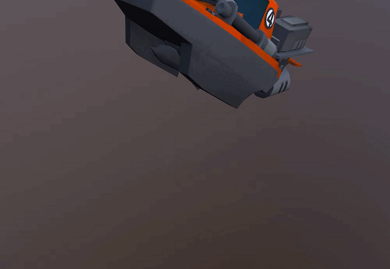 卡通q版小炮艇 有动画的 手绘 船