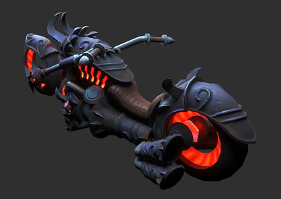恶魔战车 pbr材质 手绘 简模 恶灵骑士 灵魂战车 鬼面哈雷 恶灵摩托