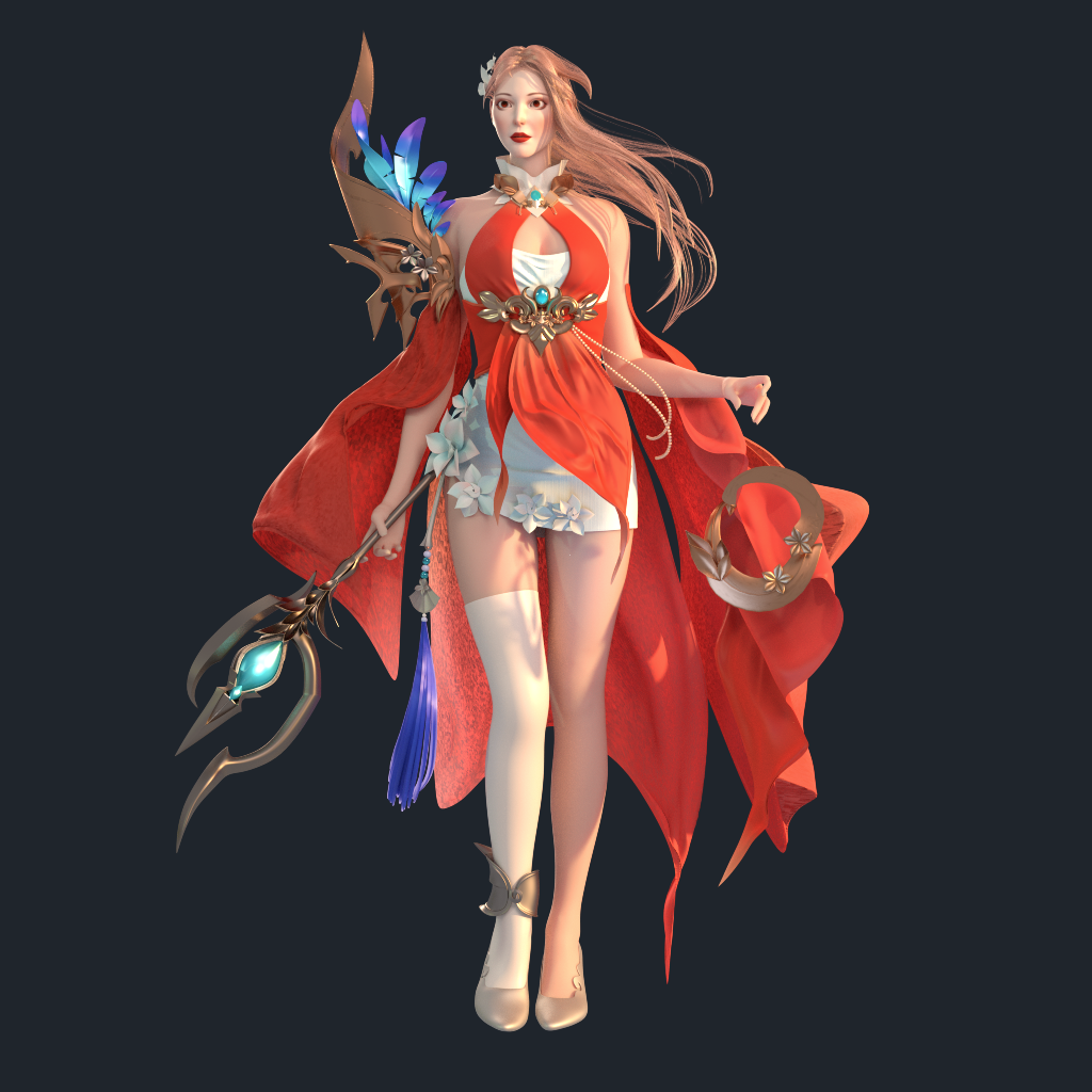 2d转3d的美型角色_宇宙大丹作品_角色/人物/生物_cg模型网