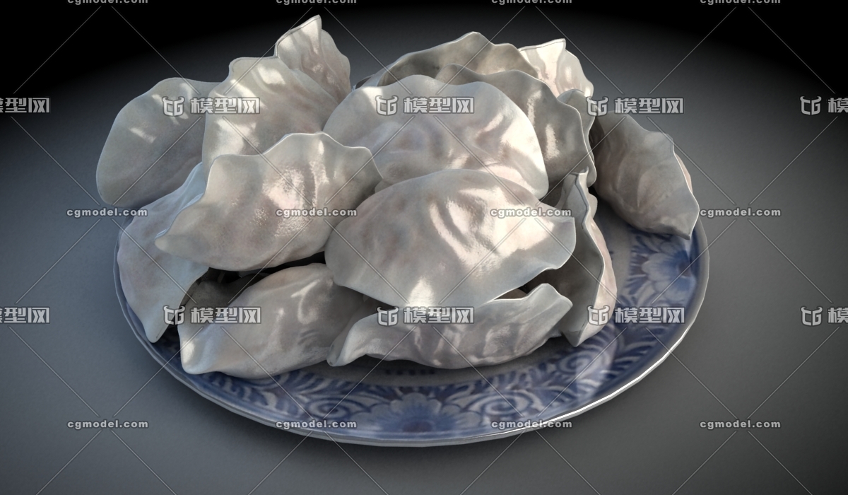 一盘水饺模型_361626566作品_食品/饮料/药品熟食_cg模型网