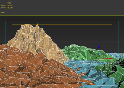 low poly山,低多边形模型 ,山体,lowpoly熊,山场景,lowpoly松树,白云