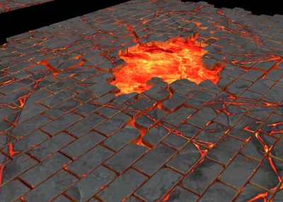 火山坑,地狱岩浆,火山喷发,火海,自然奇_qq123qq作品_场景自然场景_cg