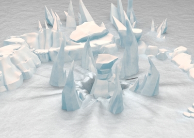 卡通冰山 冰窟 海上冰山 海面 雪山 冰_小寒冰作品_场景自然场景_cg