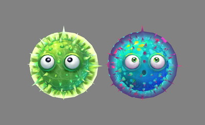 6个高级海胆卡通海洋生物可爱刺球