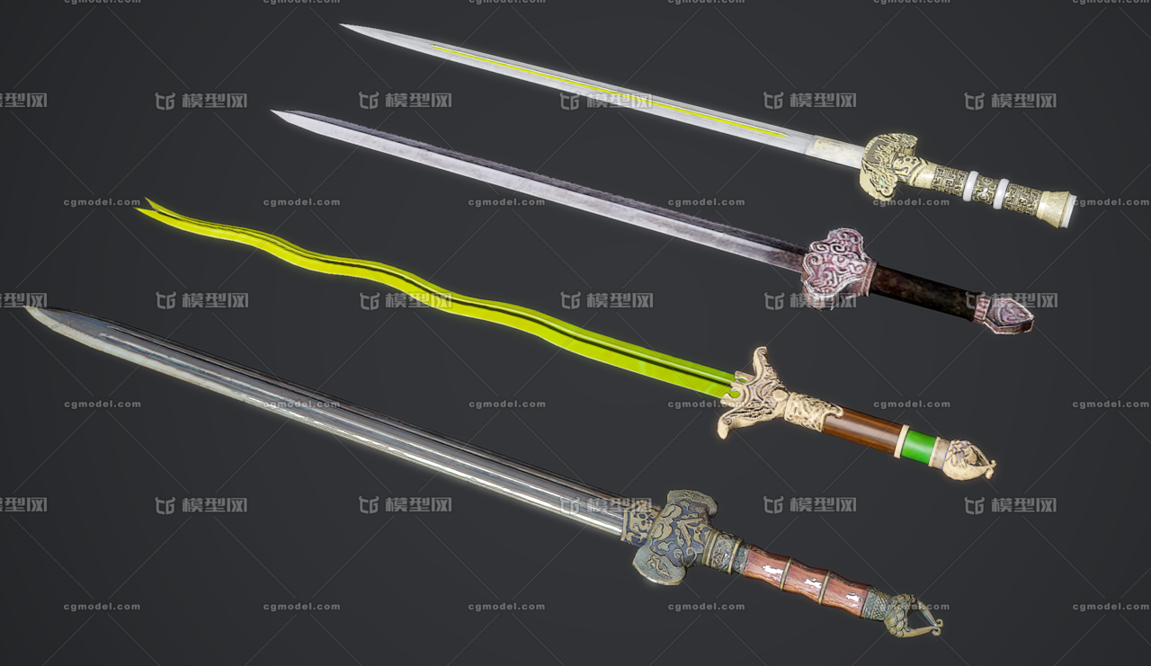 次世代 古代佩剑 宝剑 古代剑 冷兵器 刀剑 武器 写实中模型-冷兵器模型库-Marmoset Toolbag(.tbscene/.tbmat ...