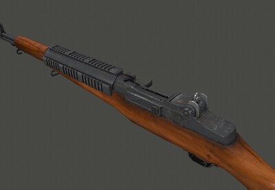 写实m1式加兰德步枪 次世代 半自动_zhangdan0217作品_武器枪械模型