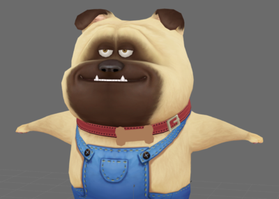 卡通风格站姿小狗沙皮狗含绑定