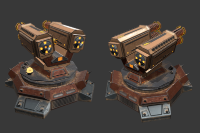 高质量pbr次时代4k贴图科幻防御炮塔 激光炮 量子炮 炮台 机关炮 基地