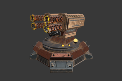 4k贴图科幻防御炮塔 激光炮 量子炮 炮台 机关炮 基地塔防武器模型