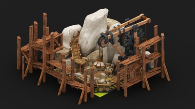 古代采石场 采石工程模型-古代场景模型库-3ds Max(.max)模型下载-cg模型网