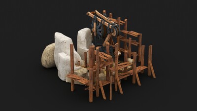 古代采石场 采石工程_小鸡仔作品_场景古代场景_cg模型网