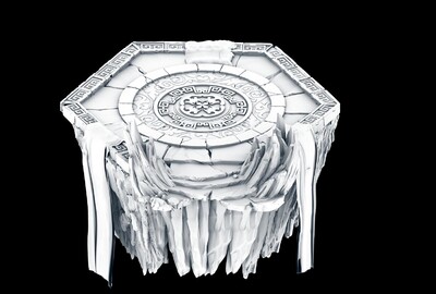 台子,祭台,圆形平台,石头山体台子,高模写实