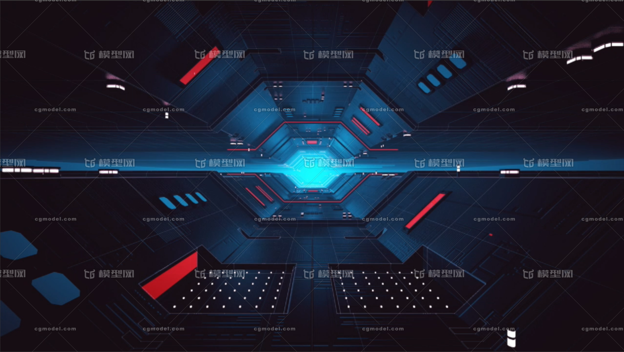 C4D科幻宇宙无限延伸隧道场景模型-科幻场景模型库-Cinema 4D(.c4d)模型下载-cg模型网