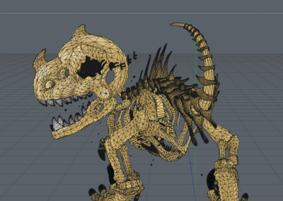 lowpoly低面骷髅龙 游戏模型 pbr 卡通骷髅龙 龙模型 怪兽模型