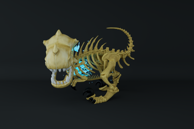 lowpoly低面骷髅龙 游戏模型 pbr 卡通骷髅龙 龙模型 怪兽模型