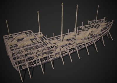 次世代 古代 战船龙骨 船架 keel 艏柱 船尾柱