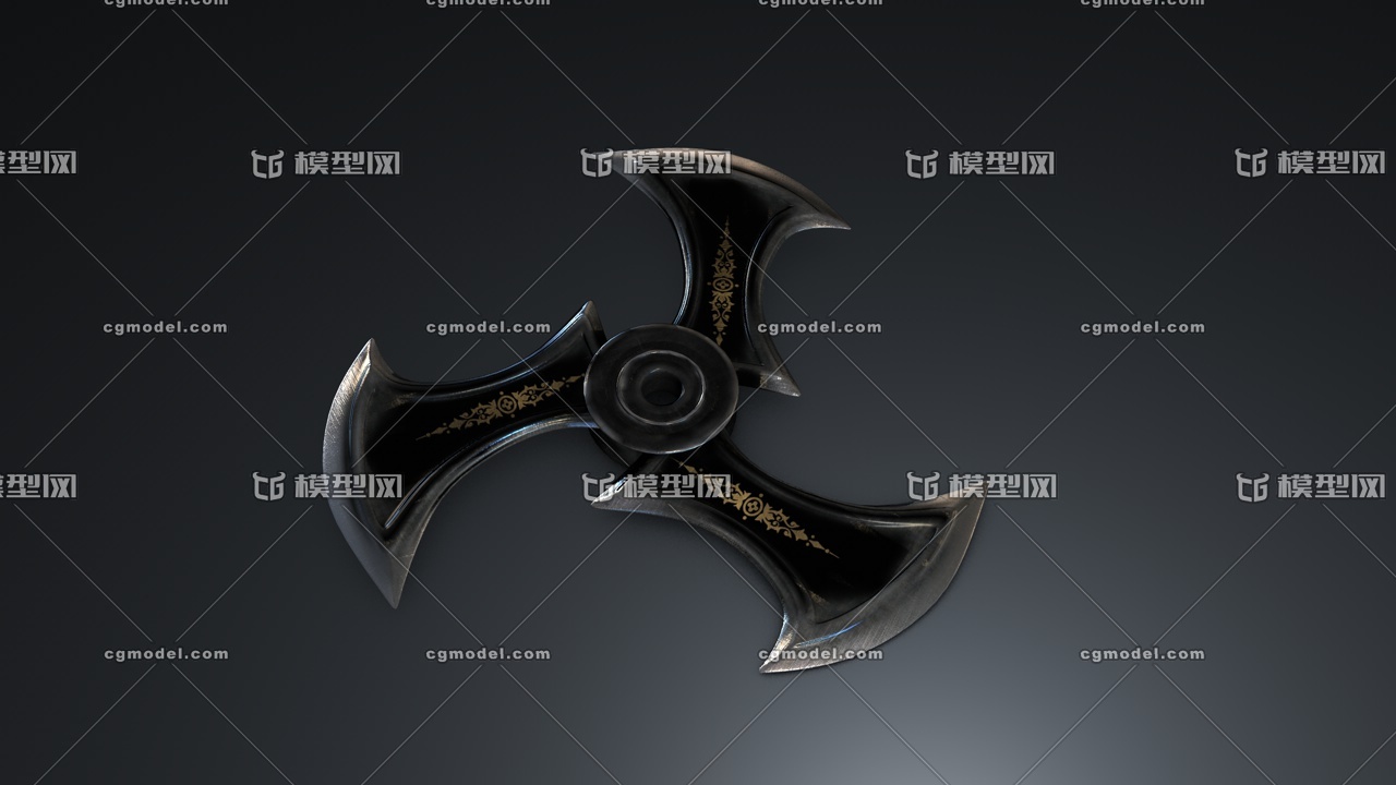 手里剑 风魔手里剑模型-冷兵器模型库-FBX(.fbx)模型下载-cg模型网