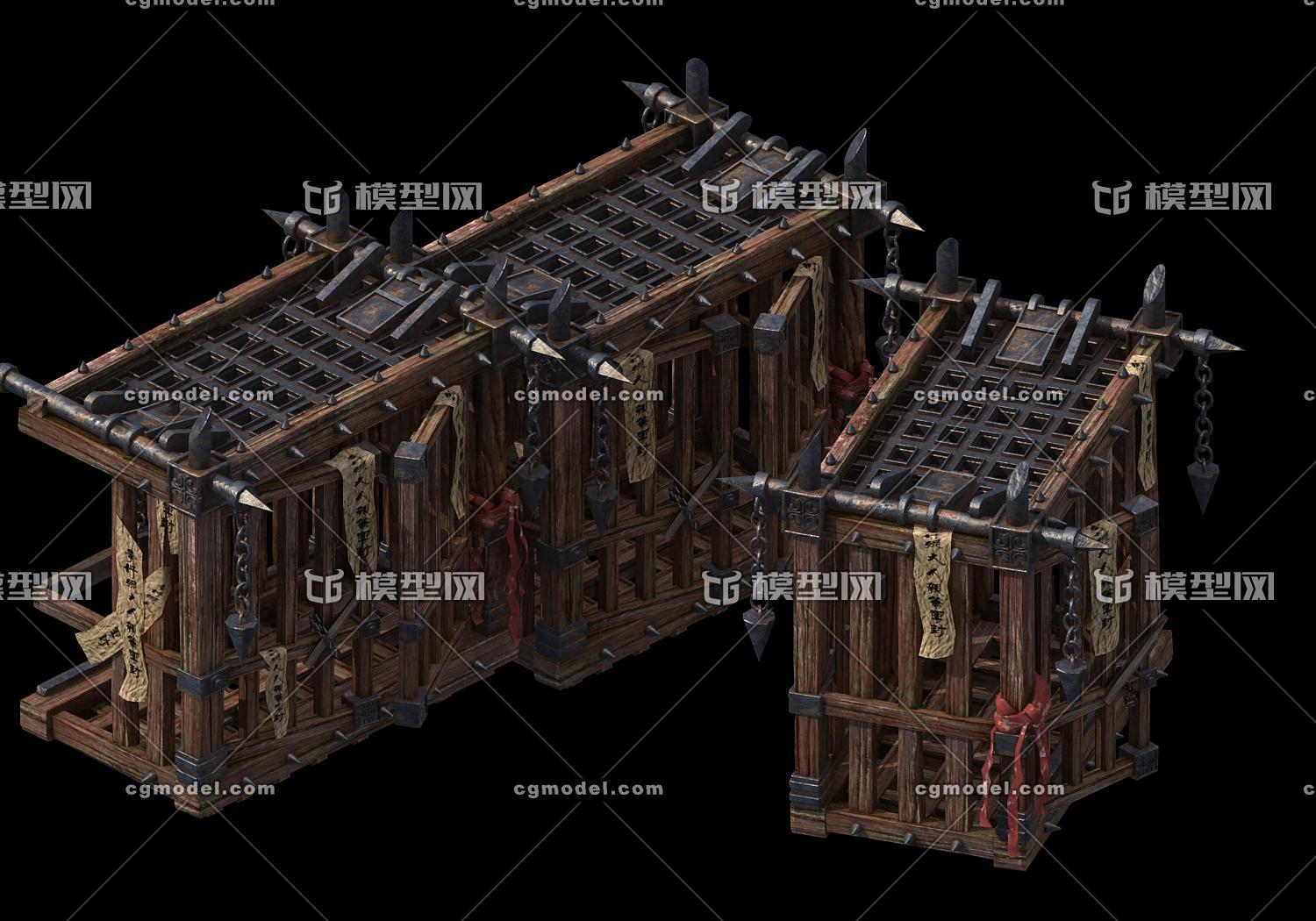 **的铁笼 牢笼模型-场景部件模型库-3ds Max(.max)模型下载-cg模型网