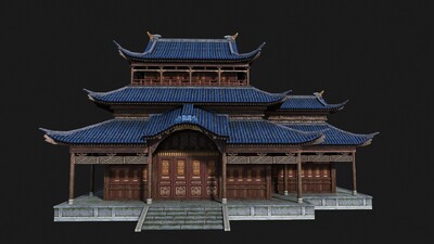 古建房子PBR 古建房屋模型-古代场景模型库-3ds Max(.max)模型下载-cg模型网