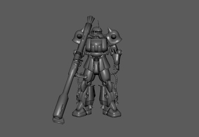 原创高达扎古模型 带贴图~你懂得~模型-机器人／机甲模型库-Maya(.ma/.mb)模型下载-cg模型网