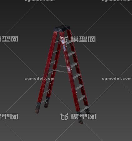 梯子 人字梯 金属梯子 工具_hhh222作品_场景场景部件_cg模型网
