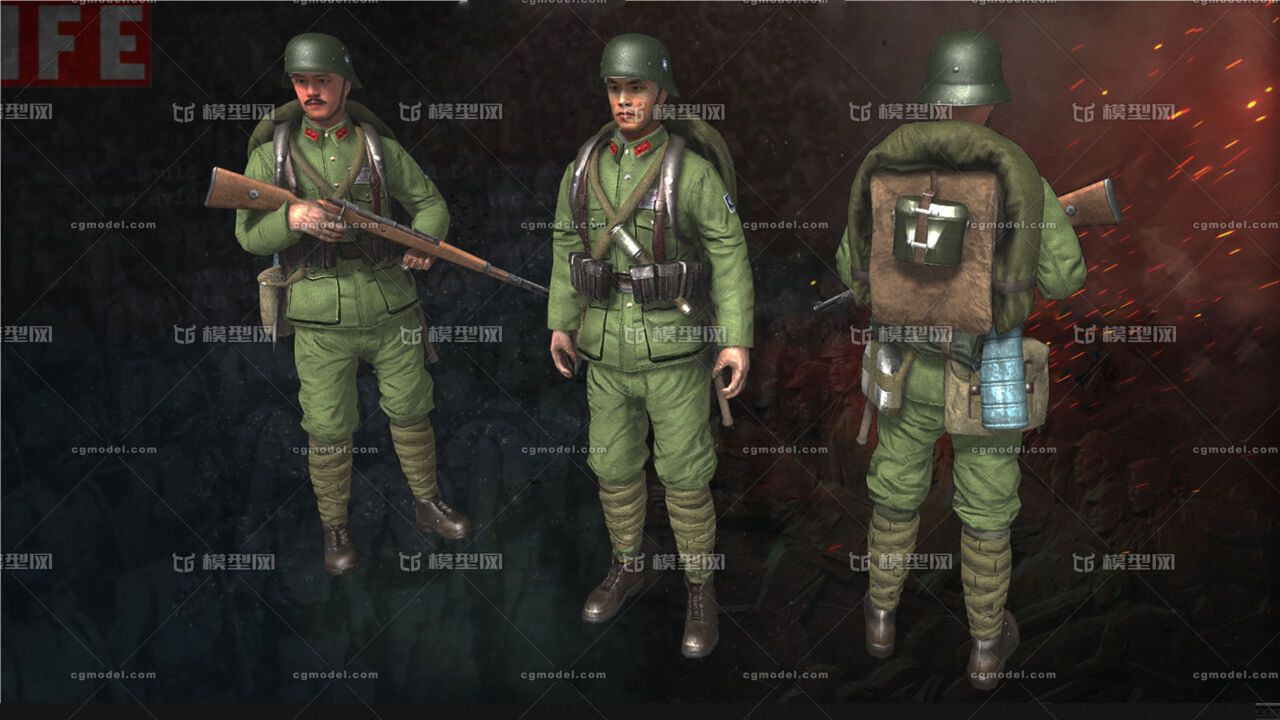 新春福利抗战国军德械师88d-男人-人物-猛大帅187-cg模型网