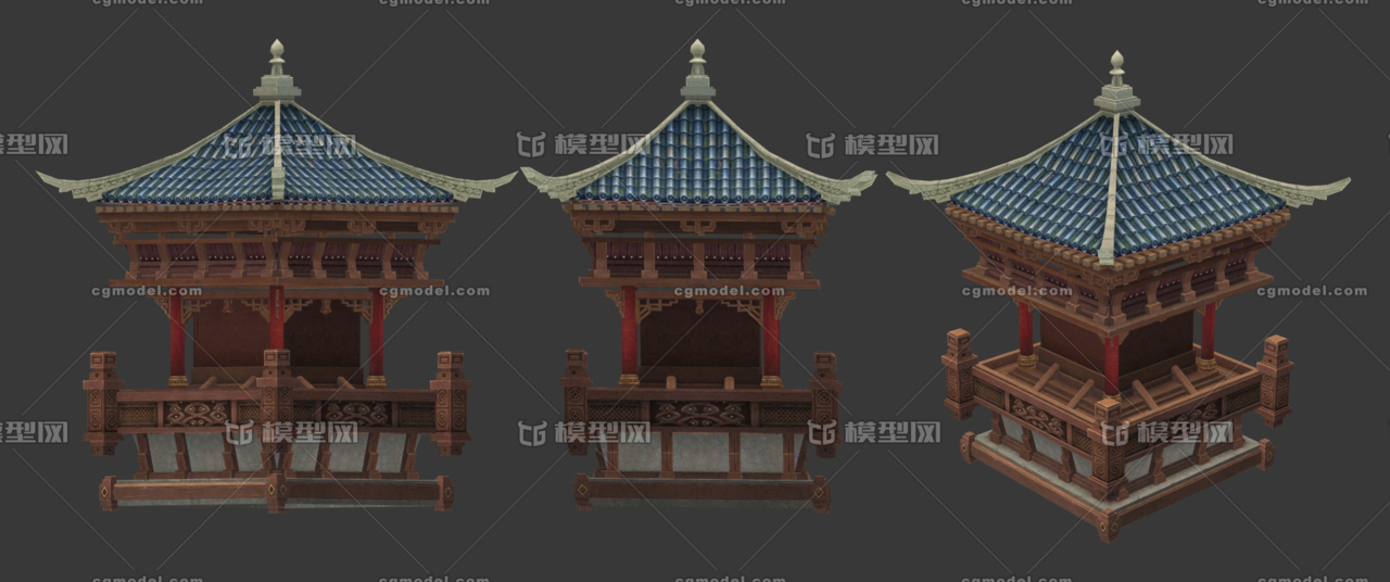 中式 古风模型-古代场景模型库-FBX(.fbx)模型下载-cg模型网