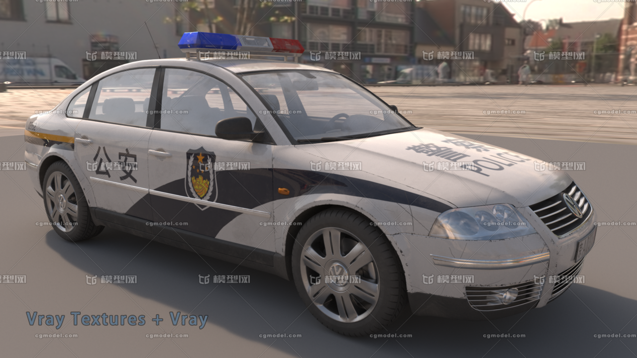 高精pbr次世代警车,带uv,全套贴图