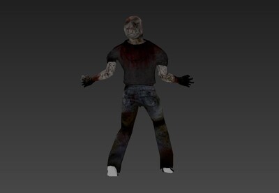 一个生化恐怖的僵尸模型 带法线贴图