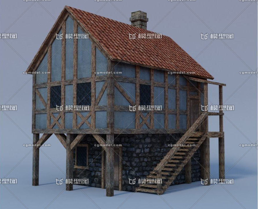 PBR简易 中世纪模型-私人住宅模型库-Maya(.ma/.mb)模型下载-cg模型网