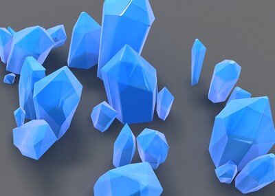 水晶,卡通水晶,q版水晶,晶矿,晶体,水晶石,冰晶石,水晶堆,蓝色水晶