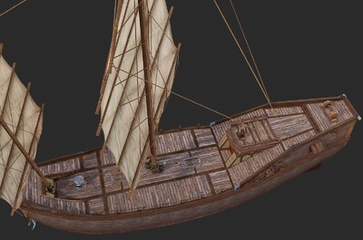 PBR 中国古代战船模型-古代船/仿古船模型库-3ds Max(.max)模型下载-cg模型网