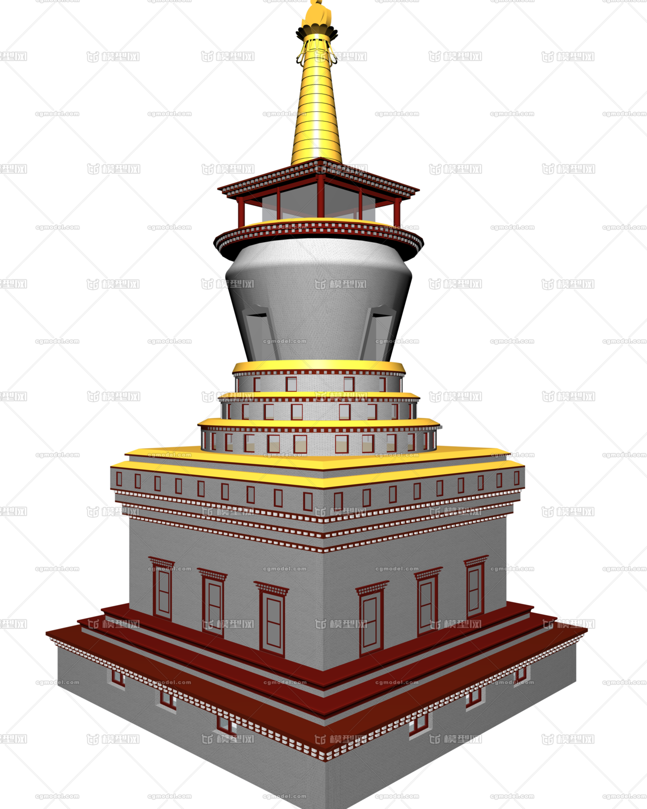 寺庙的舍利塔西藏藏式佛塔藏式塔