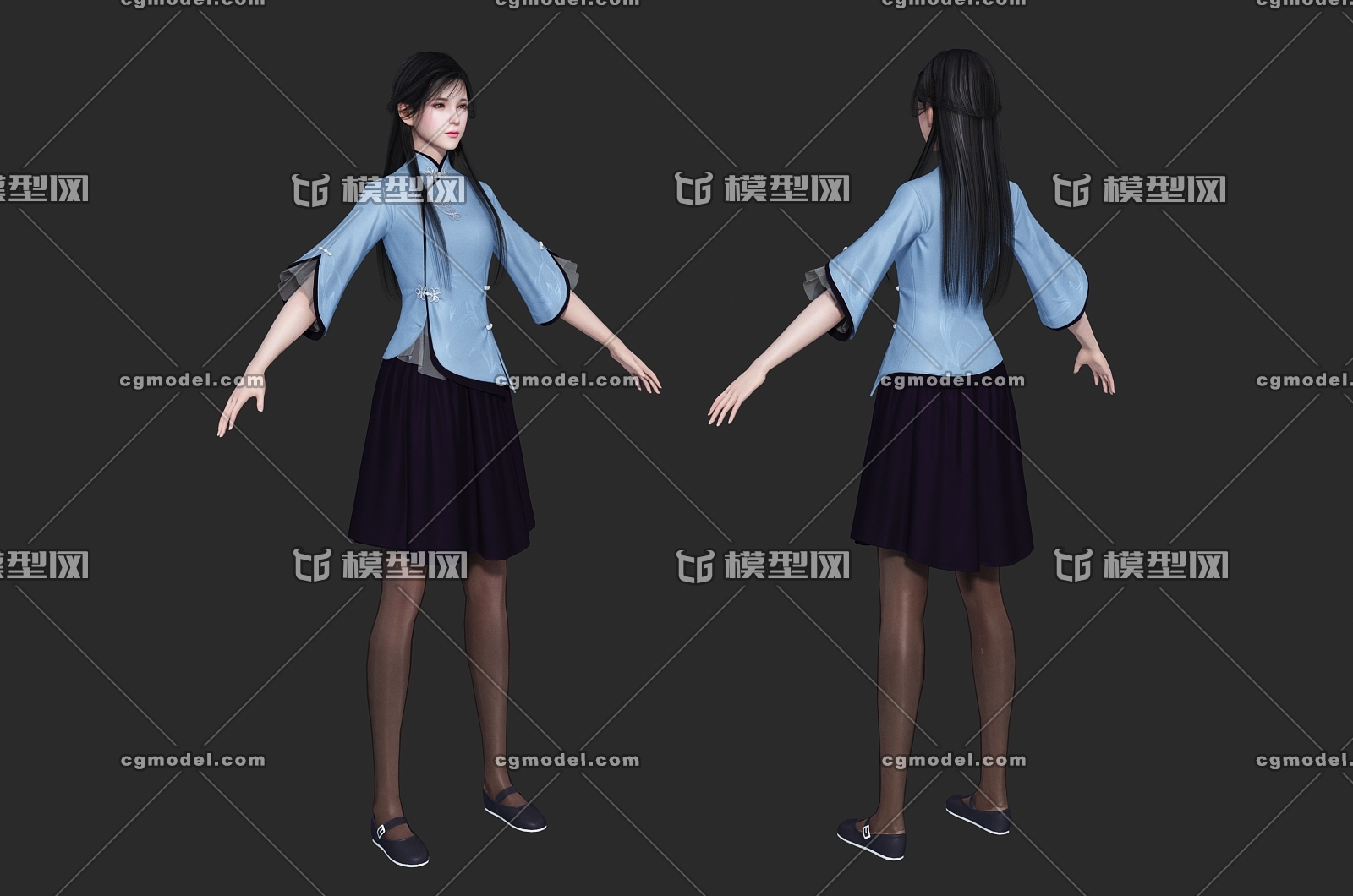 pbr 女学生 民国 小姐姐 女孩 美女 黑丝校服 丝袜 小美人 御姐 人物