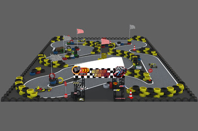 卡丁车赛道 卡丁车 赛道 游乐场 _幻雏虚拟作品_美陈会场/活动_cg模型